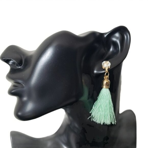 Fashion Jewelry Faux Diamond Tassel Earrings Sz OS - Picture 6 of 6